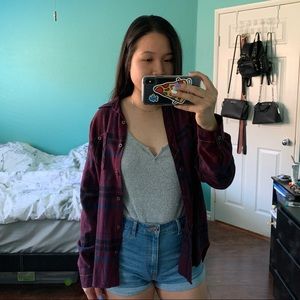 LA Hearts Maroon/Burgundy Flannel